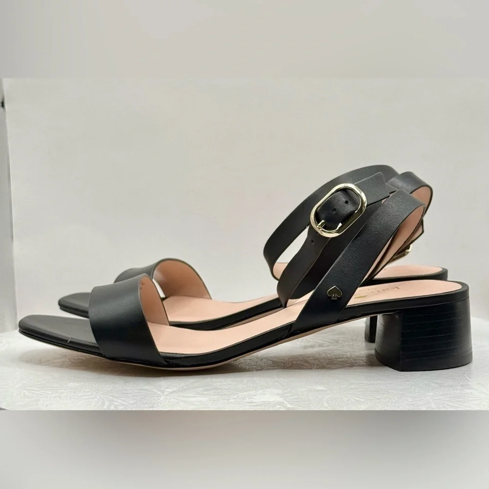 NWT New Kate Spade Maui Black Leather‎ Women's Sandals Size 9